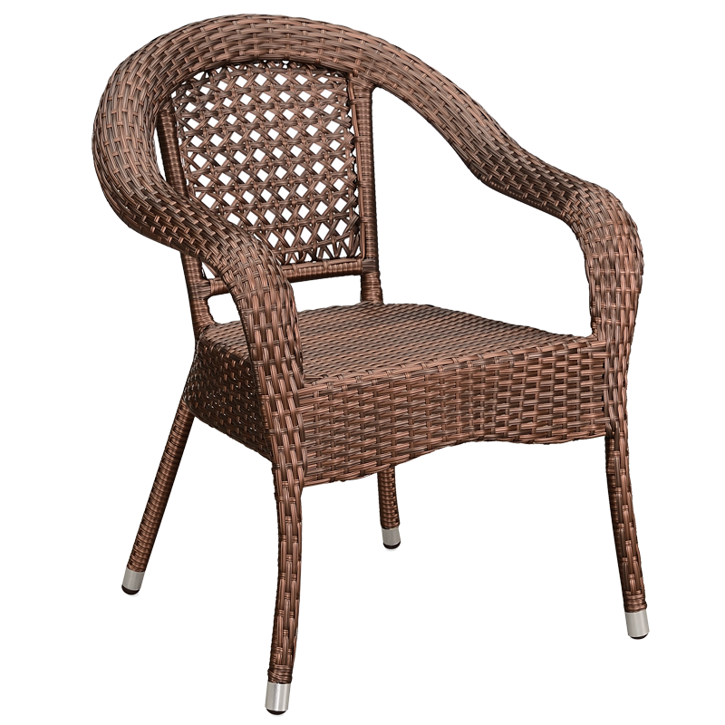 Outdoor Rattan Chair Dining Table Chair Balcony Hotel Seat Terrace Outdoor Courtyard Commercial Chair Leisure Furniture Rattan Chair