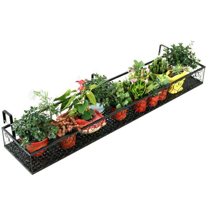 Wall Mounted Iron Flower Rack For Flower Pot Window Guardrail Flower Rack 120 * 25 * 12cm (distribution Hook)