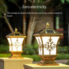 Solar Lamp Column Head Lamp Household Villa Wall Lamp Outdoor Door Lamp European Wall Head Lamp Courtyard Lamp Dual-purpose Solar Power Connection