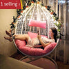 Hanging Chair Swing Basket Rattan Household Leisure Lazy Indoor Bedroom Balcony Chair Hammock Rocking White_ Single Large / With Armrest