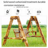 Outdoor Solid Wood Swing Rocking Chair Hanging Double Balcony Garden Leisure Standard