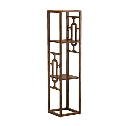 Flower Rack Solid Wood Living Room Indoor Floor Type Green Rack Flower Table Balcony Flower Rack Storage Rack Antique Walnut Color (fourth Floor)