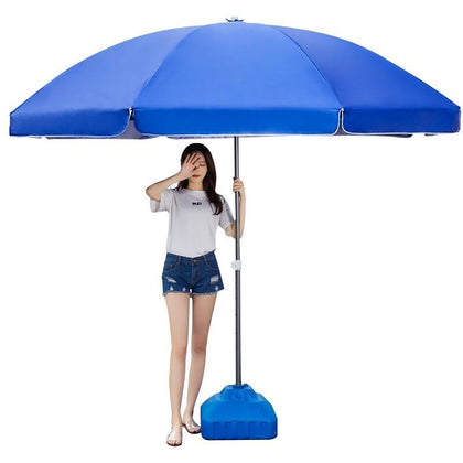 Sun Umbrella Sunshade Large Outdoor Commercial Stall Sunscreen Advertising Round Fold Rainbow 2.0 Silver Free Adhesive