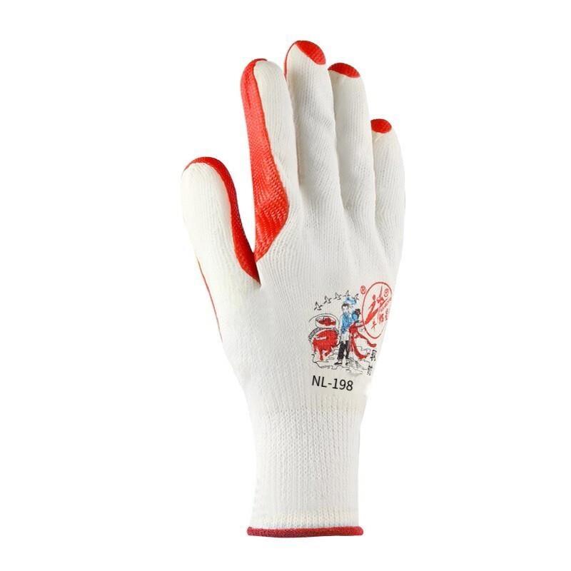 Labor Protection Gloves Film Gloves Rubber Antiskid Gloves Protective Gloves Outdoor Gloves For Men And Women Thread Gloves White 12 Pairs / Pack