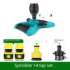 Water Automatic Rotary Nozzle 360 Degree Two-way Lawn Garden Sprinkler Horticultural Vegetable Irrigation Agricultural Sprinkler + 4 Tap Set