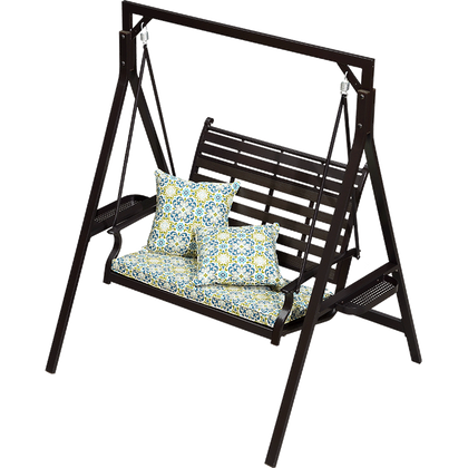 Swing Outdoor Aluminum Alloy Hanging Chair Villa Garden Double Rocking Chair Hammock Balcony Outdoor Courtyard Swing Chair Belinda Swing White [with Pillow Cushion] Bracket