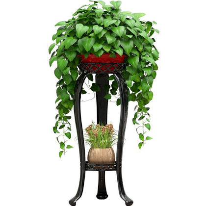 6 Pieces European Style Iron Decorative Flower Shelf Balcony Living Room Multi-layer Flower Pot Rack Green Rose Chlorophytum Fleshy Indoor Shelf White (two Floors 82cm High)