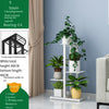6 Pieces Flower Shelf Indoor Flower Pot Living Room Balcony Rack White Height: 80cm (4 Floors And 5 Pots)