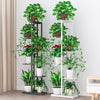 6 Pieces Flower Shelf Indoor Flower Pot Living Room Balcony Rack White Height: 80cm (4 Floors And 5 Pots)