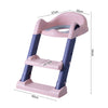 Pink Potty Training Toilet Seat Adjustable Step Stool Ladder for Toddlers Boys Girls Comfortable Safe Foldable Child Toilet Ladder with Anti-slip Pad