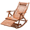 Bamboo Rocking Chair with Comfortable Cushions Folding Sun Lounger Outdoor Relaxer Zero Gravity Recliner Chair Adult Lazy Casual Wood Chair For Home