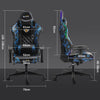 ECVV Gaming Chairs with RGB LED Adjustable Reclining Back Oil-waxed Leather Oversized Design Rocking Chair Suitable for Gamers Game Anchors