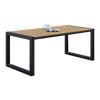 Teak Color Set: Square Table 75*75*75+4 Single Chairs Plastic Wood Patio Park Outdoor Table And Chair Furniture Balcony Small Tea Table Outdoor Courtyard Cafe