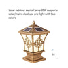 Solar Column Head Lamp Enclosure Lamp Door Front Lamp Dual Color Warm Light Courtyard Lamp LED Outdoor Waterproof Household Garden Villa Column Lamp