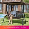 Outdoor Swing Courtyard Double Rocking Chair Iron Indoor Hanging Chair Balcony Swing Garden Table Ice Coffee Double Rocking Chair + Cushion