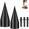 Firewood Log Splitter Drill Bit, 5pcs Removable Cones Kindling Wood Splitting logs bits, 32MM + 42MM Heavy Duty Electric Drills Screw Cone Driver with Round + Hex + Square Shank for Hand Drill Stick