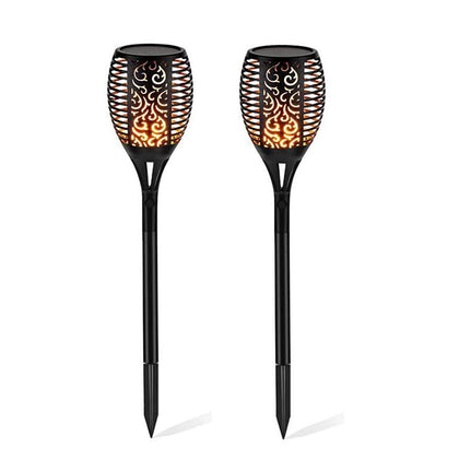 Solar Flames Light 4 Packs, LED Outdoor Solar Torch Light Dancing Flickering Flame Solar Lights Landscape Decoration Lighting