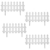 4pcs Plastic Garden Lawn Border Edging Fence Pannels Outdoor Landscape Decor Edging Yard White Picket Fence Border