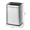 8L/1.76 Gal Trash Can Stainless Steel Open Top Garbage Can Press-Type Trash Bag Garbage Bin Suitable for kitchen, Office, Hotel, Courtyard