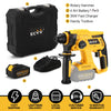 ECVV Rotary Hammer Brushless Cordless Hammer Drill Kit Heavy Duty SDS-Plus 20 Volt with 4 Operation Modes, Safety Clutch, 360°Rotating Auxiliary Handle for Concrete, Metal & Wood Drilling