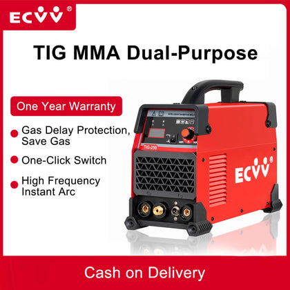ECVV  250Amp TIG MMA Dual-Purpose 220V Electric Welding Machine  IGBT DC Inverter TIG Welding Machine ( Accessories only include Hexagonal Wrench and Quick Plug)