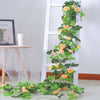 Pack of 12 (8FT Each) Artificial Rose Vine Flower Plants with Green Leaves 2.4m Multicolor Fake Flower Vine Plastic for Decoration