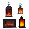 Flame Lamp Simulation Charcoal LED Fireplace Lamp Portable Hanging Light Lantern Retro