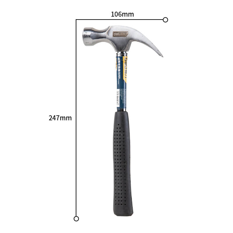 Deli 30 Pieces Claw Hammer with Steel Handle 0.25kg Nail Hammer DL5025