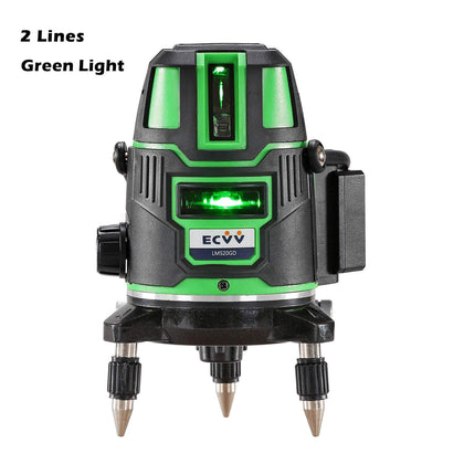 ECVV Professional Laser Level  Self-leveling 360°3D Green Cross Light Horizontal and Vertical Square Layout