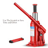 5 Ton Hydraulic Bottle Car Jack, Car Lift For Garage and Tire Change Lifting Height 200mm Red