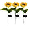 3PCS LED SOLAR LIGHT SUNFLOWER LAMP OUTDOOR COURTYARD GARDEN LAWN PATHWAY DECORATION