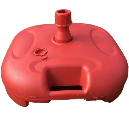 6 Pieces Outdoor Sun Umbrella Base Water Injection Tripod Folding Beach 30 Kg Loading Sand Fork Cross Cast Iron Four Leg Base 20L Water Injection Base (thickened Red)