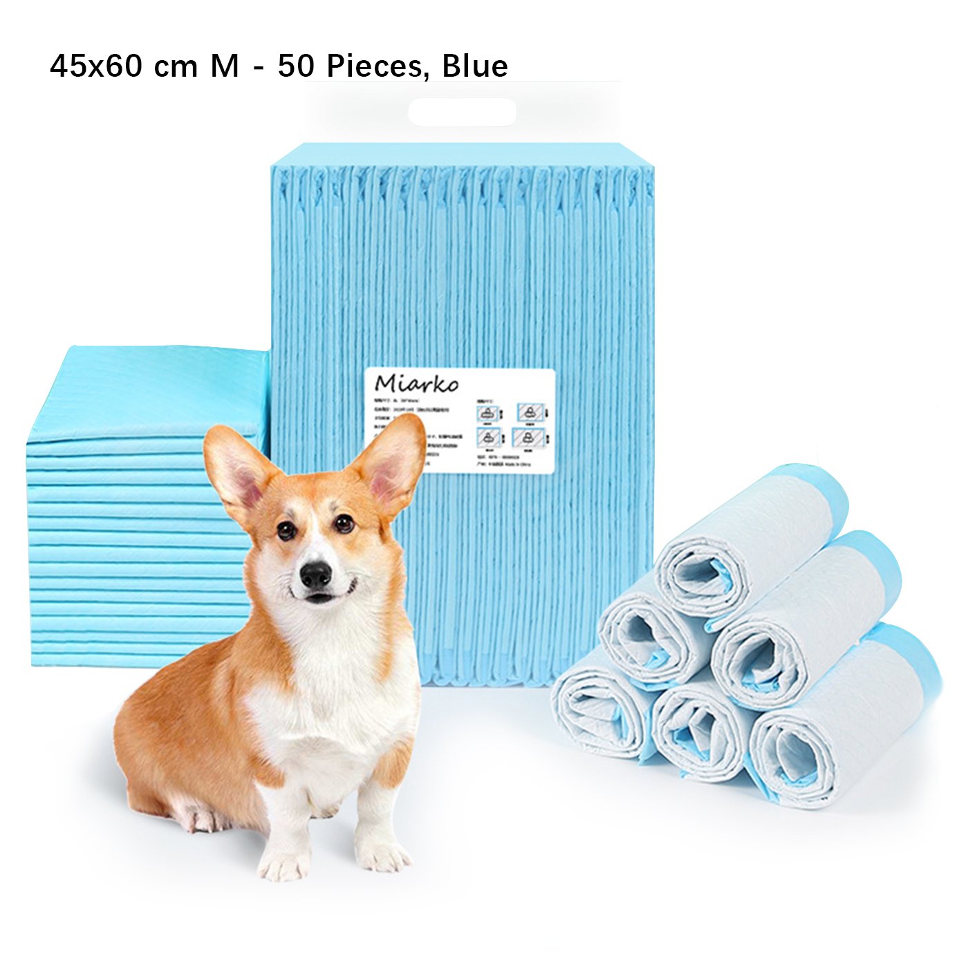Pet Training Pads Disposable Pee Pad for Dog Puppy Cat Rabbits Pets, Quick Drying No Leaking Super Absorbent - Blue