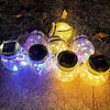 Solar Hemp Rope Hanging Light 2 PCS 20 LED Bulbs Solar Lantern Hanging LED Glass Jar Waterproof Great For Outdoor Lawn