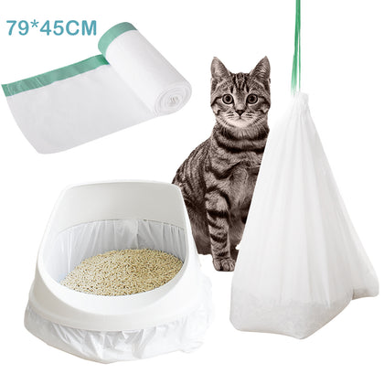 Cat Litter Box Liners Jumbo Disposable Bags with Drawstring for Cat Kitty Extra-Thick Scratch Resistant Pet Waste Litter Box Bag 10 Rolls Per Pack