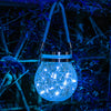 2PCS/Set Outdoor Solar Hanging Light Crack Bottle Table Lamp Waterproof Solar Lanterns for Outdoor Patio Party Garden Lights