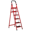 Red Ladder Folding Ladder Multi Function Ladder Thickened Miter Ladder Portable Multi Purpose Storage Ladder Three Step Ladder 110cm