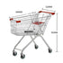 Supermarket Shopping Cart 80L Supermarket Handcart Galvanized Herringbone Feet Shopping Cart Trolley 84*52*95cm