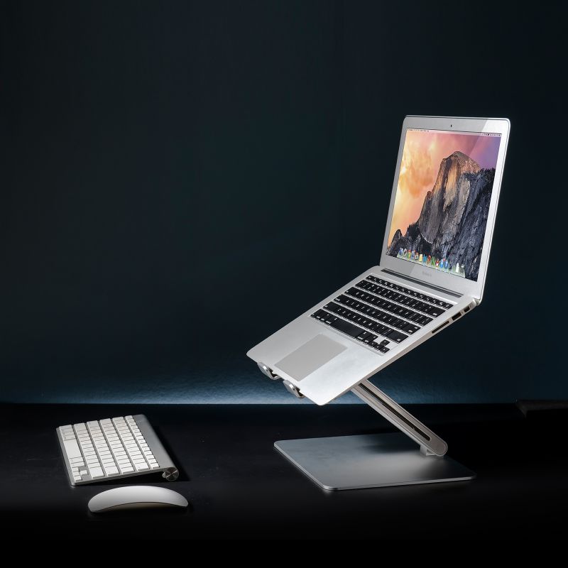 ECVV Aluminum Laptop Stand Ergonomic Folding Portable Laptop Holder Riser Computer Tablet Stand Anti-Slip Pads