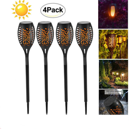 4pcs 96 LED Waterproof Solar Light Flickering Flame Solar Torch Light Garden Lamp Outdoor Landscape Decoration Garden Lawn Light