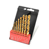 Titanium Twist Drill Bit Set 10 Pieces Fit for Cutting Metals, HSS Metal Drill Bit Straight Shank, Ideal for Drilling on Mild Steel, Copper, Aluminum, Zinc Alloy