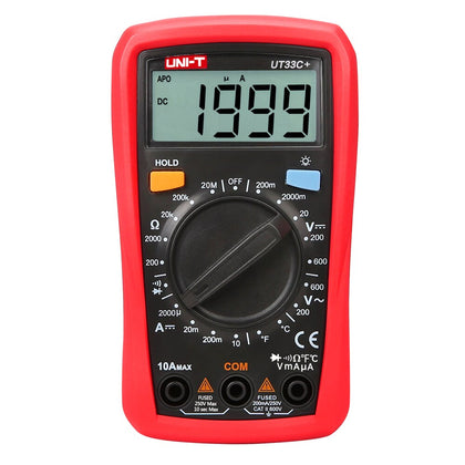 UNI-T Mini Digital Multimeter 600V NCV Palm Size UT33+ Series Manual Range AC DC Voltmeter Ammeter Resistance Capatitance Tester