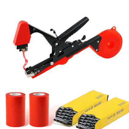 Plant Tying Machine Tapener Tool for Grapes, Raspberries, Tomatoes and Vining Vegetables, Comes with 20 Rolls Tapes and Staples