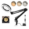 Magnifying Desk Lamp with Clamp, 3 Color Modes, 5X Diopter Real Glass Lens, Adjustable Swivel Arm, LED Lighted Magnifier Table Clamp Lamps for Reading/Filming/Soldering DIY