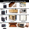 Smart NFC RFID Locks, Electronic Cabinet Lock, Hidden DIY Cabinet Lock with Slide Latch Lock for Double Door Cabinet Drawer Wooden Cupboard