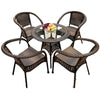 Balcony Courtyard Tables And Chairs Rattan Chairs 4 Chairs + 1 Transparent Round 70cm