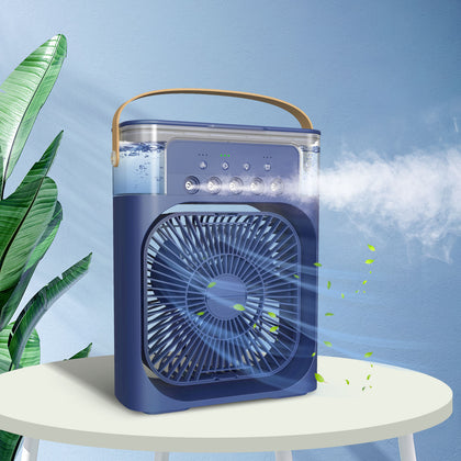 Portable Air Conditioner Fan with 3 Wind Speeds,600ML Personal Cooling Fan,Air Cooler with 7 Colors Light