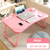 Laptop Desk Folding Bed Table With iPad and Cup Holder Anti Slip Legs Foldable for Study Eating Reading With Free Lights And Fans