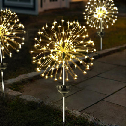 Solar Firework Lights Outdoor Waterproof 4 Pack, Solar Landscape Lights Solar Garden Lights Outdoor Decorative with 120 LED Lights