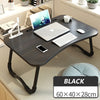 Laptop Desk Folding Bed Table With iPad and Cup Holder Anti Slip Legs Foldable for Study Eating Reading With Free Lights And Fans